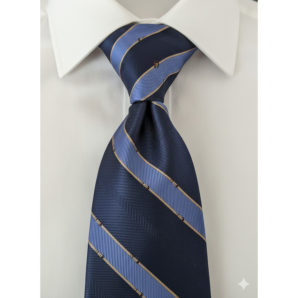 Brooks Brothers blue stripe 100% Silk tie - 60"